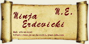 Minja Erdevički vizit kartica